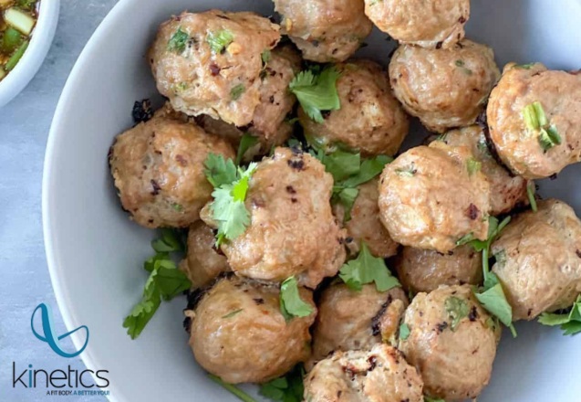 Ginger-Citrus Chicken Meatballs with Zesty Soy-Lime Sauce